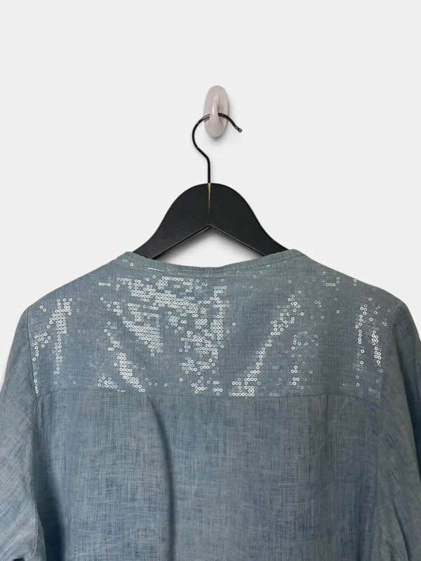 Chaqueta lino y lentejuelas manos del uruguay