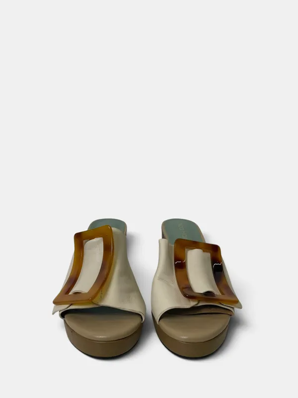 Sandalias taco alto destalonada cuero noa harmon