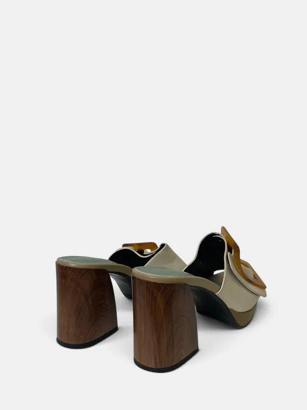 Sandalias taco alto destalonada cuero noa harmon