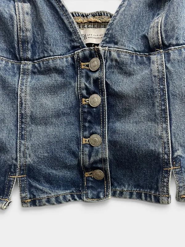 Top triangulo jean zara
