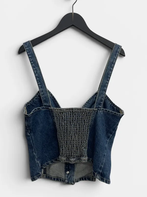 Top triangulo jean zara