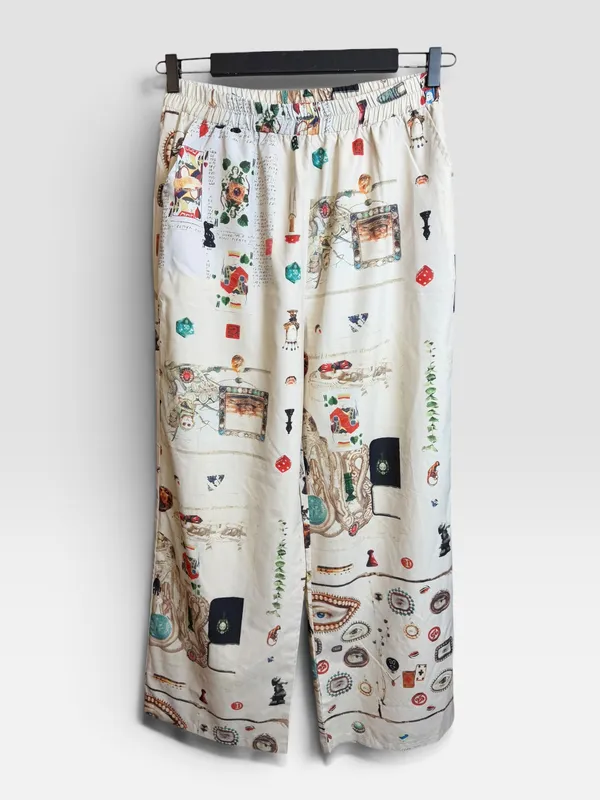 Pantalon estampado crudo sin marca