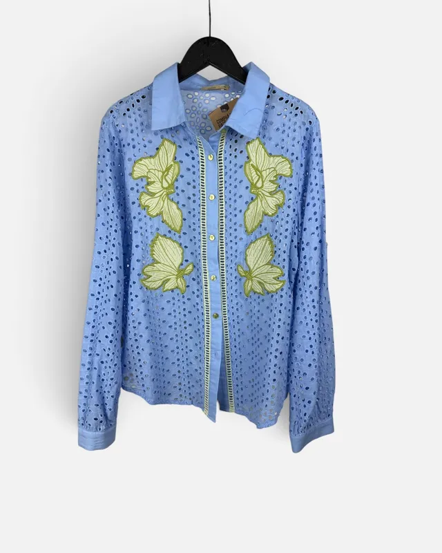 Blusa celeste brodey swaga