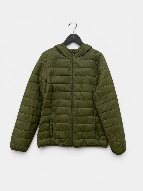 Campera puff verde basicos