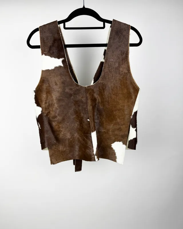 Chaleco animal print cuero agnes lenoble