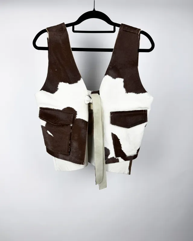 Chaleco animal print cuero agnes lenoble