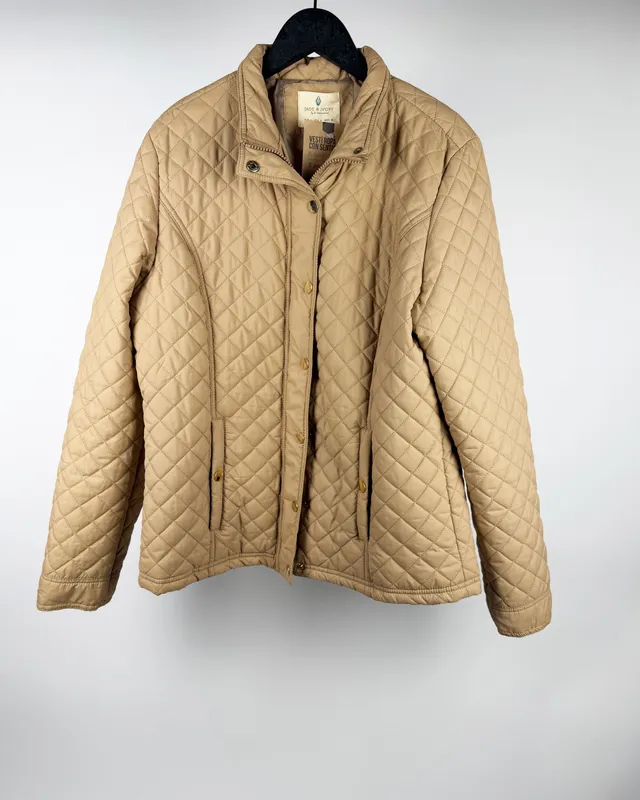 Campera beige capitoneada jade & ivory