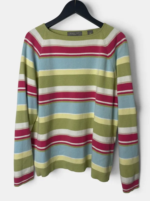 Remera tejida rayada escote bote kate hill