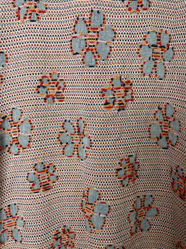 Chaqueta larga tejido plano flores made in italy