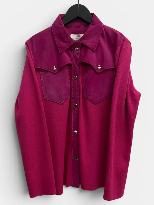 Camisa tejida con cuero alejandra iglesias
