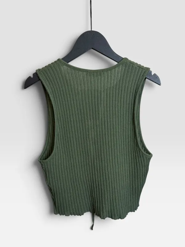 Top tejido verde zara