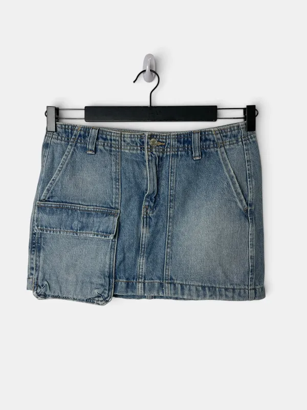 Pollera mini jean cargo zara