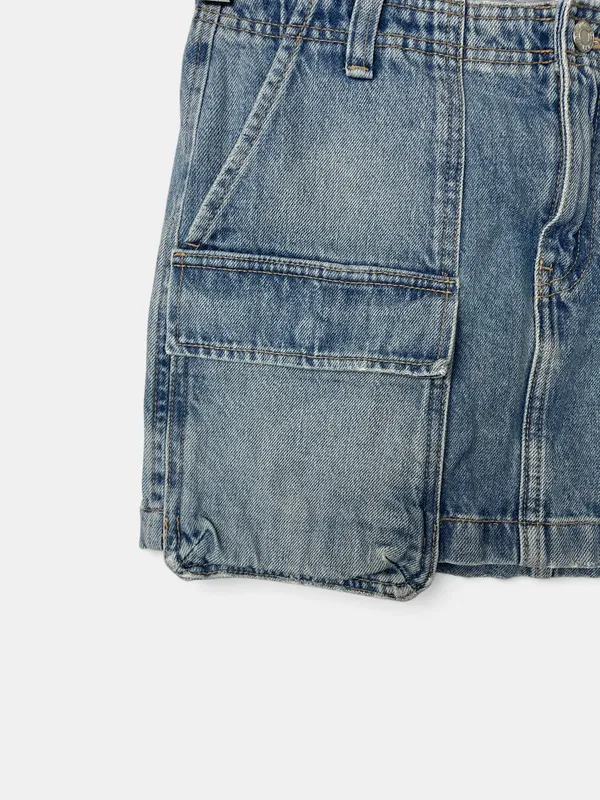 Pollera mini jean cargo zara