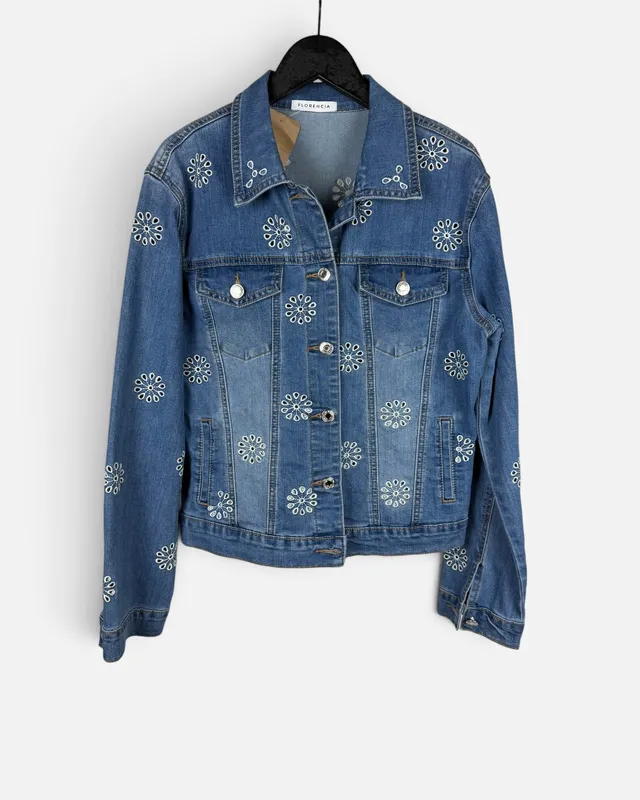 Campera jean bordada florencia