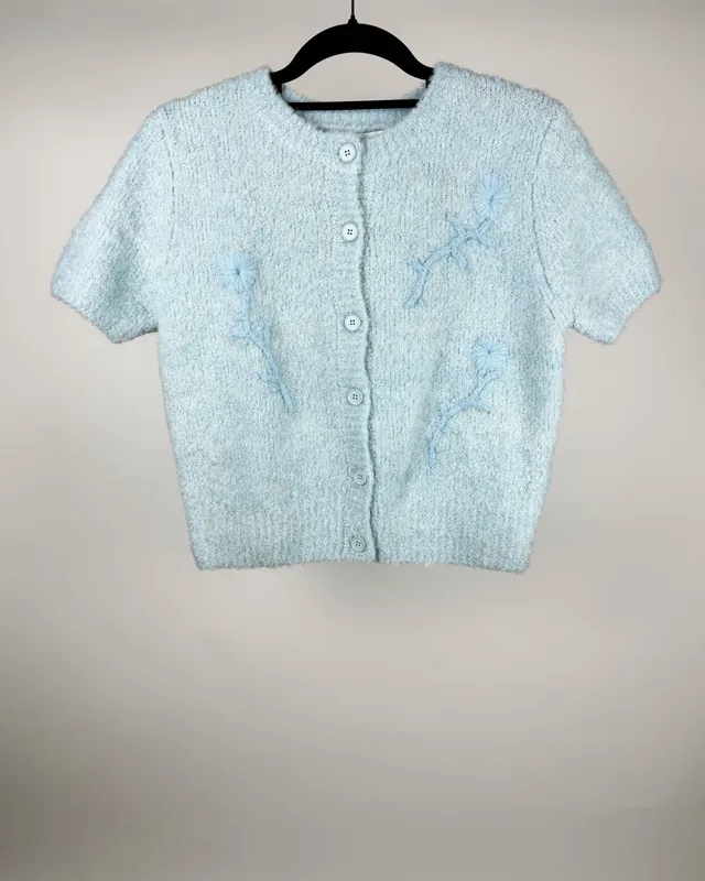 Saco celeste bordado zara