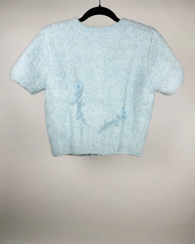 Saco celeste bordado zara