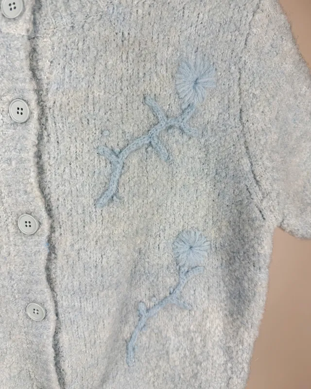 Saco celeste bordado zara