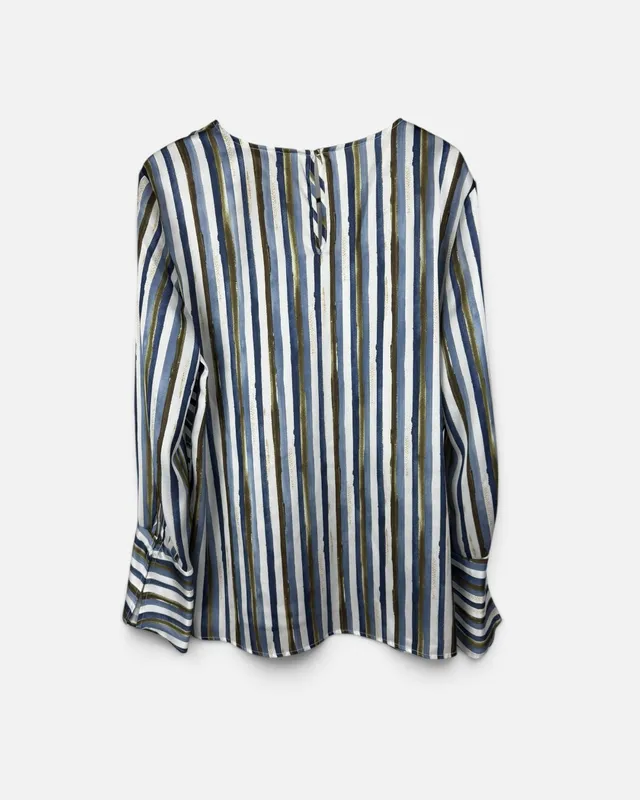 Blusa ml saten rayada zara