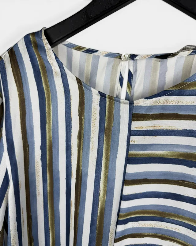 Blusa ml saten rayada zara