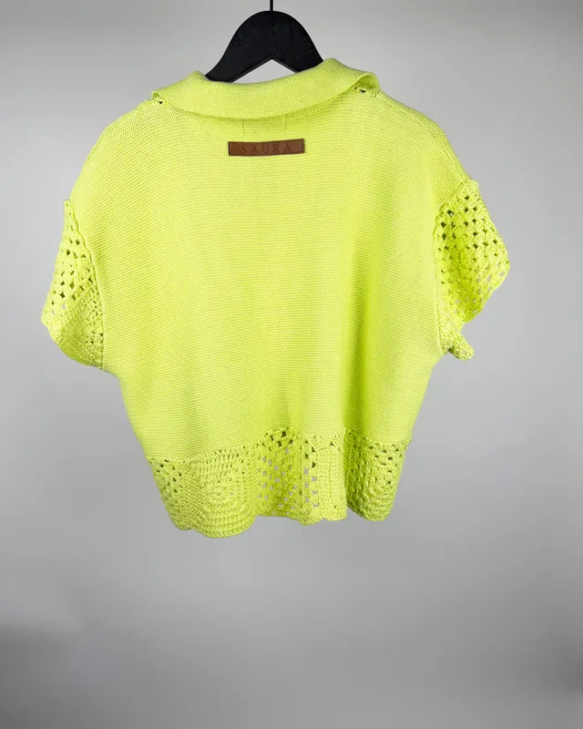 Top verde limon crochet saura
