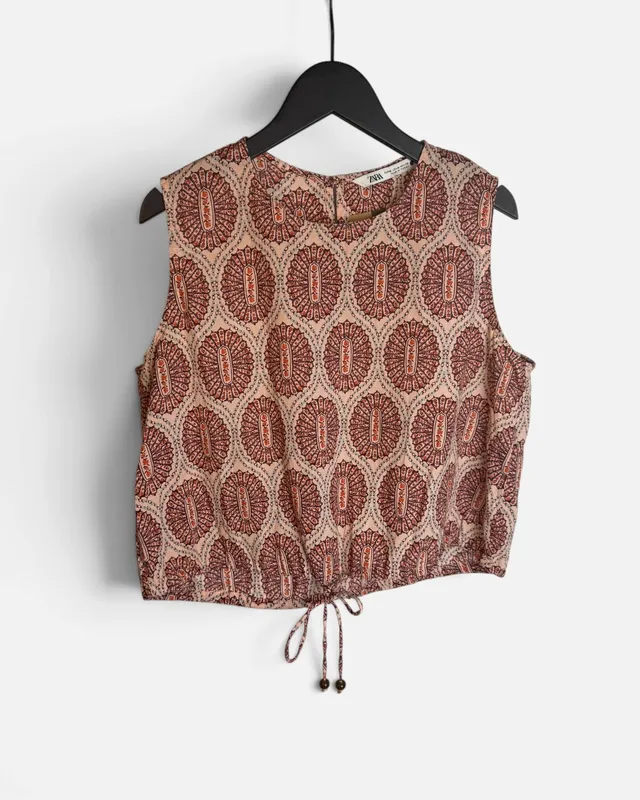 Blusa rosa estampada zara