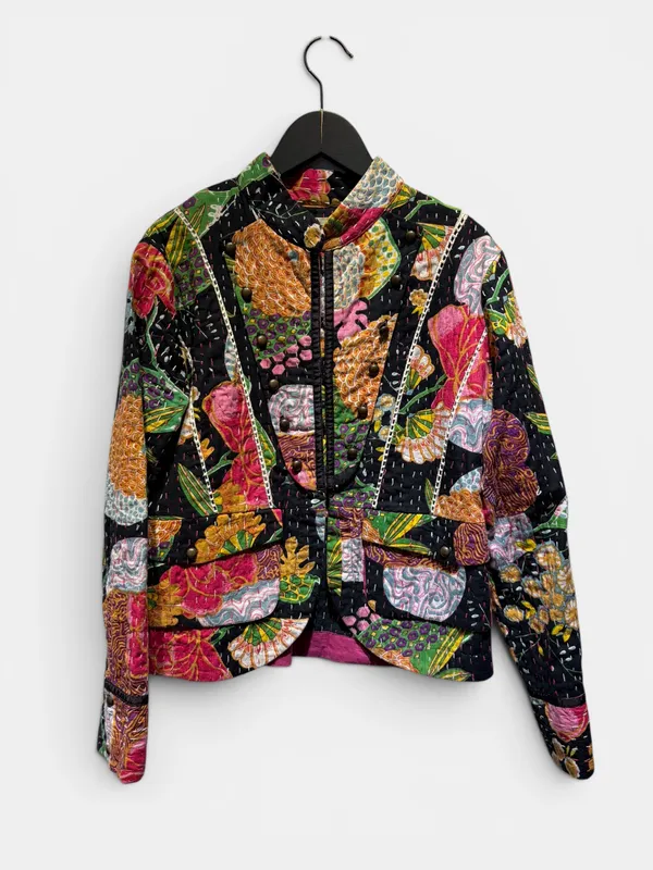 Chaqueta estampada capitoneada indian style
