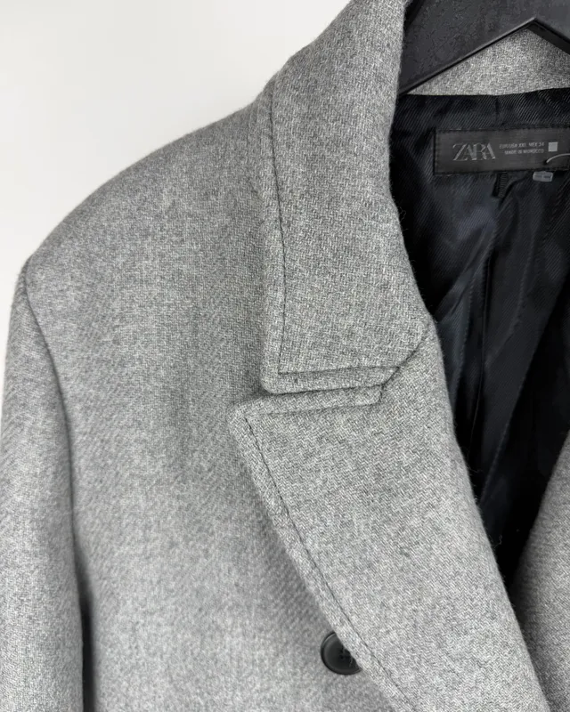 Tapado gris de lana zara