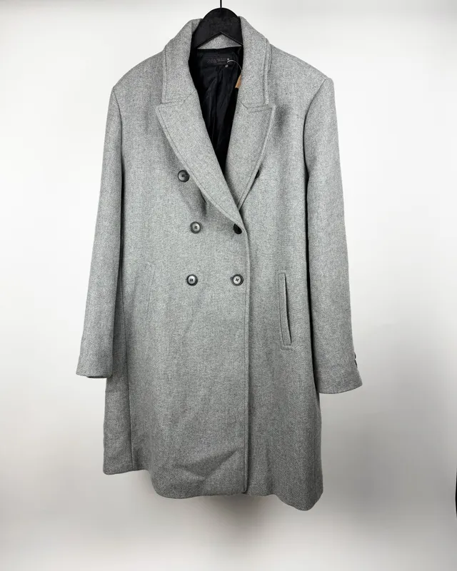 Tapado gris de lana zara