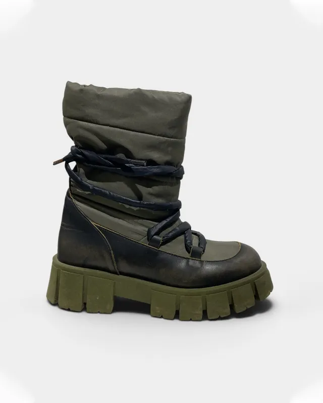 Botas caña media combinadas — Puff Magma