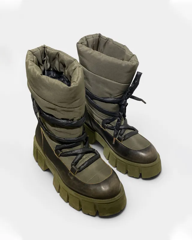 Botas caña media combinadas — Puff Magma