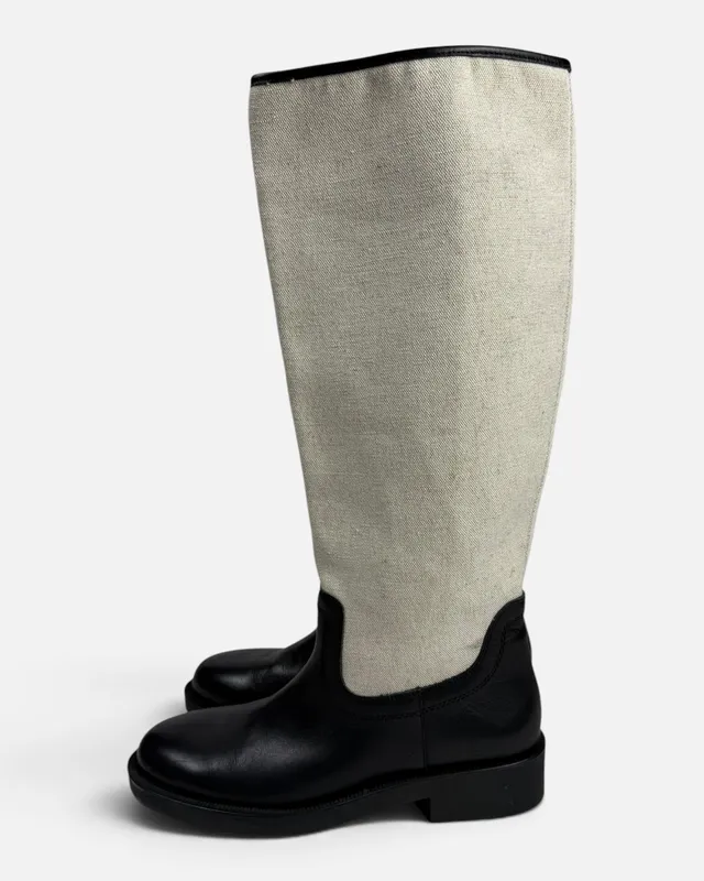 Botas combinadas caña alta zara