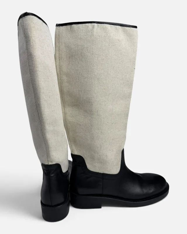 Botas combinadas caña alta zara