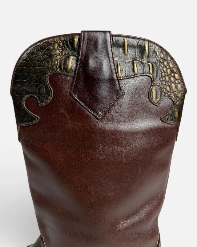Botas tejana marron combinada