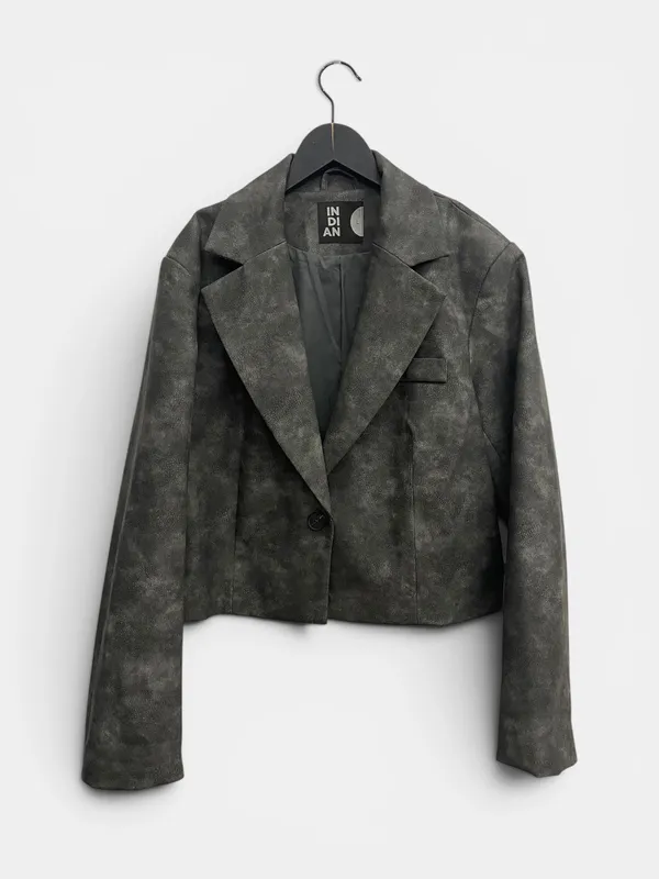 Blazer crop eco cuero indian