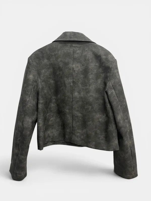 Blazer crop eco cuero indian