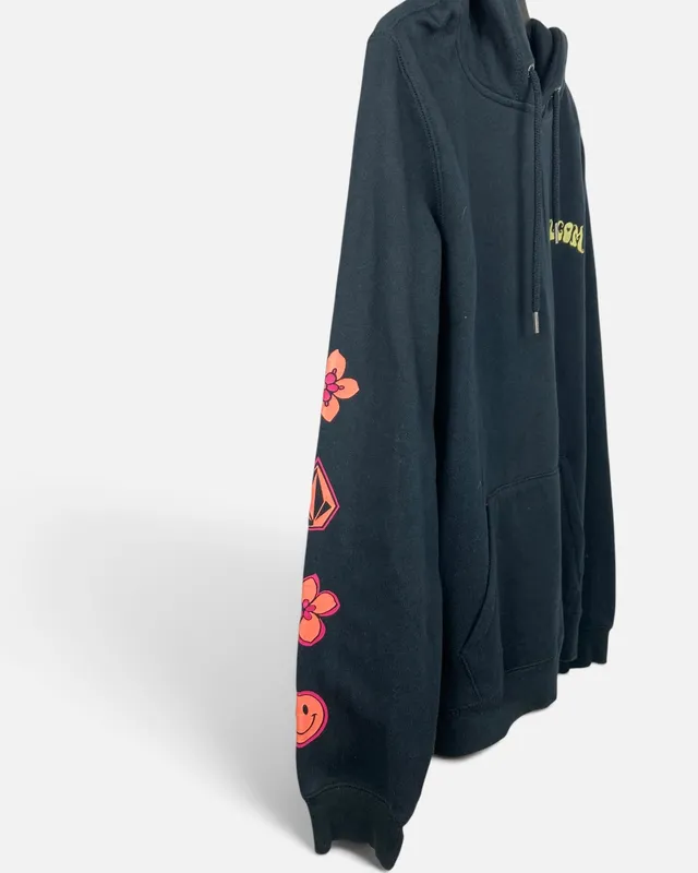 Buzo negro estampado volcom