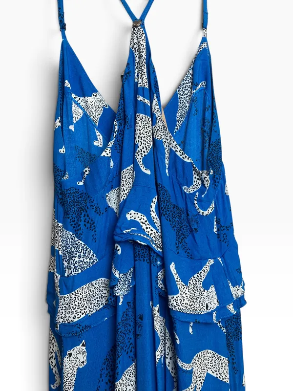 Vestido azul estampado rapsodia