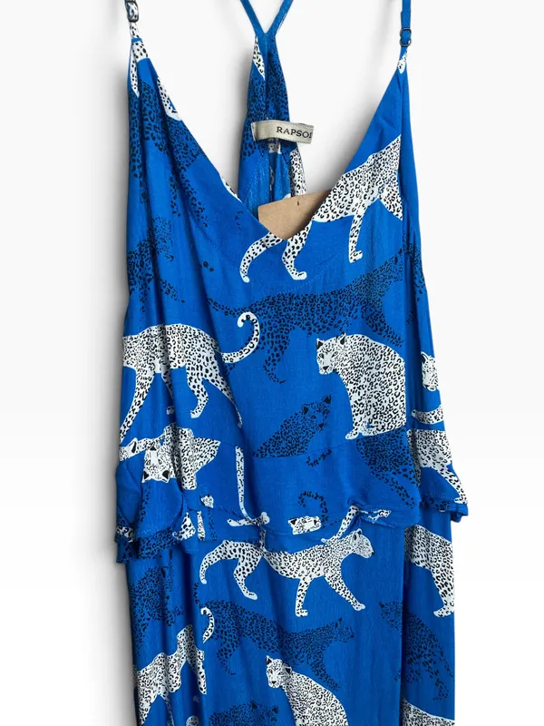 Vestido azul estampado rapsodia