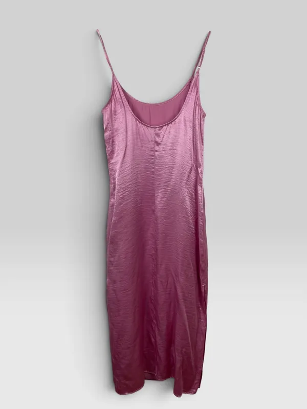 Vestido saten largo midi h&m