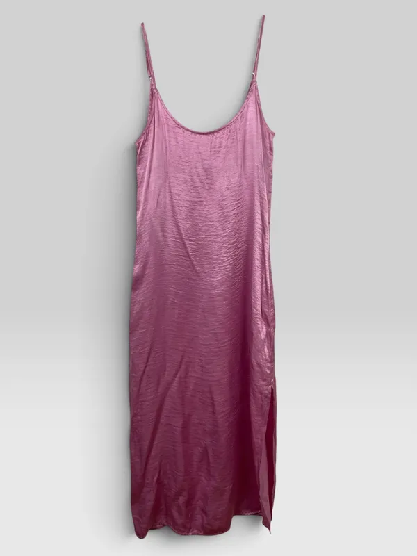 Vestido saten largo midi h&m