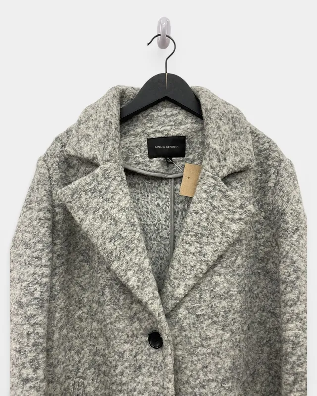 Abrigo con lana melange banana republic