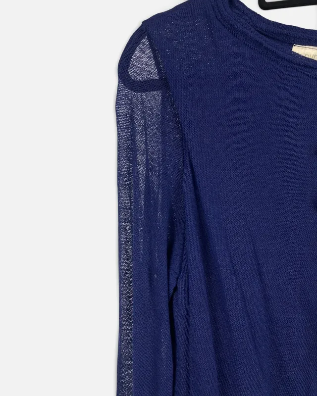 Saco azul c/volado puro punto