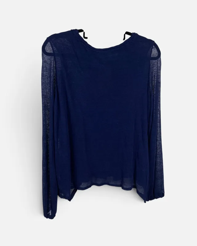 Saco azul c/volado puro punto