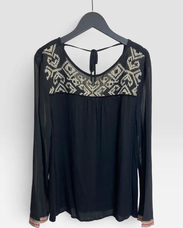 Blusa negra gasa limite