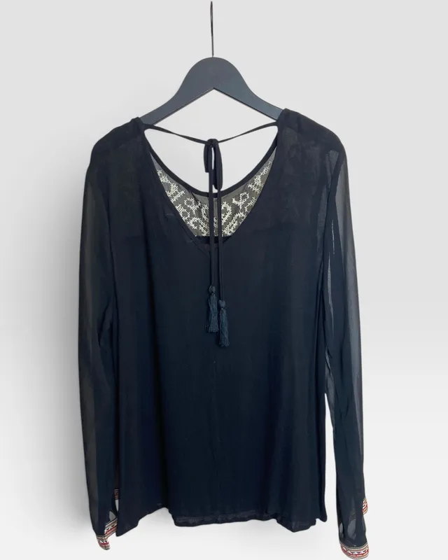 Blusa negra gasa limite