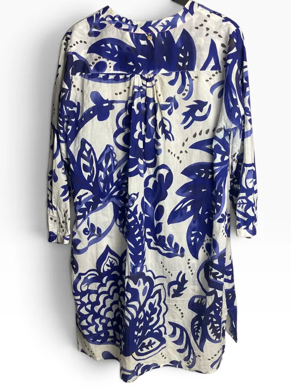 Vestido azul y blanca rapsodia