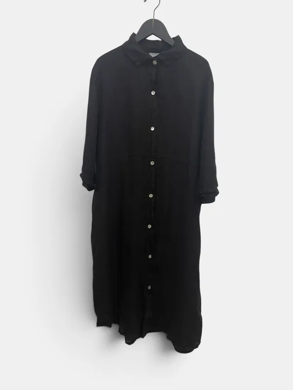 Vestido camisero largo lino made in italy