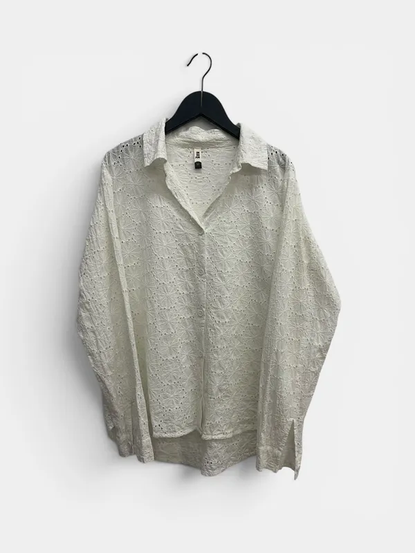 Camisa broderie flores indian