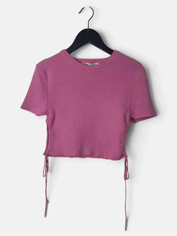 Remera tejida acanalada zara