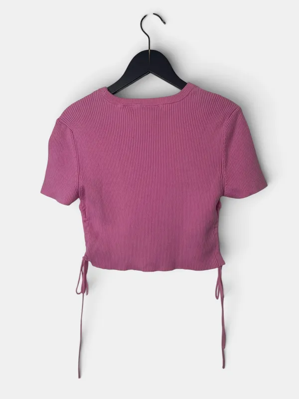 Remera tejida acanalada zara
